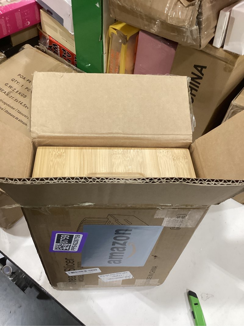 Condition photo showing Good Condition for Bamboo Bread Slicer for Homemade Bread Adjustable Width Slicing Guides, Compact Loaf Cutter for Perfect Slices