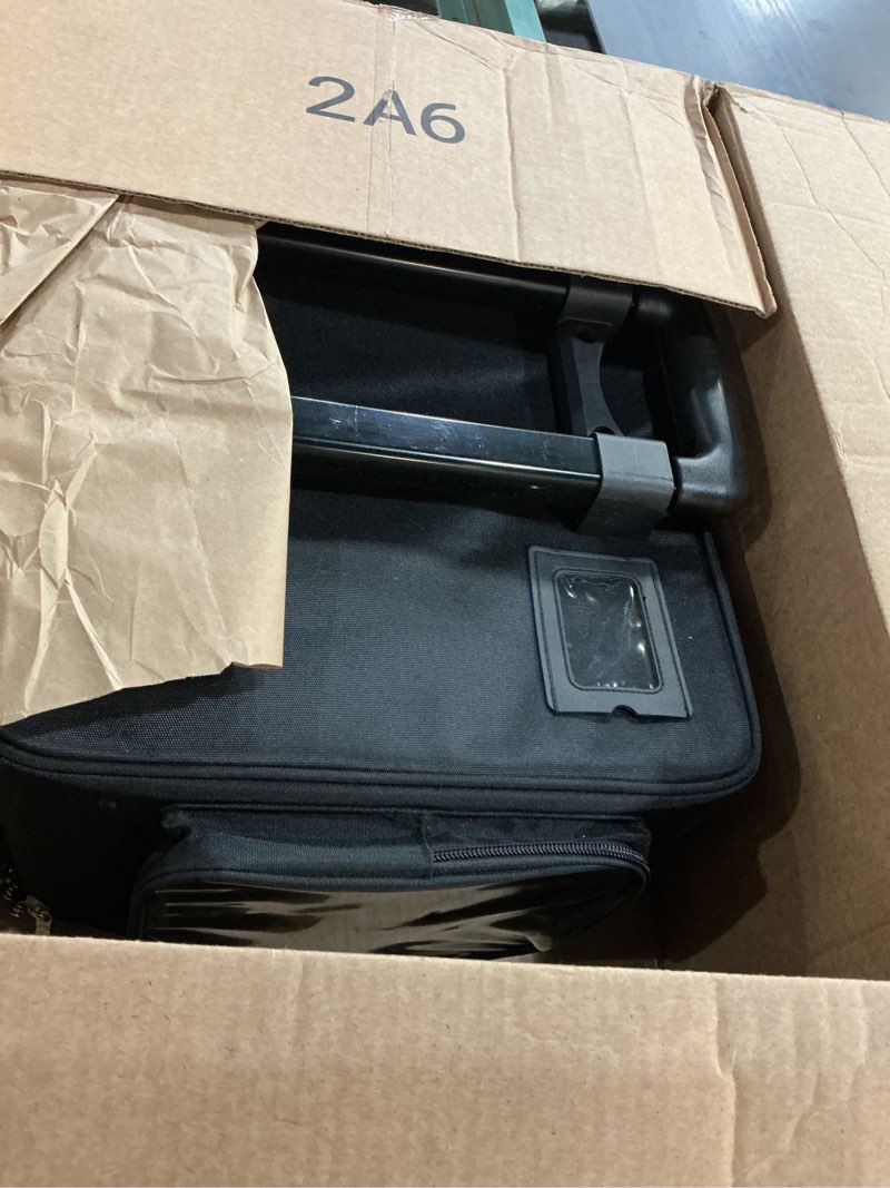 Condition photo showing Good Condition for large rolling makeup case?professional makeup artist bag with 4 small bag makeup case, adjustable dividers, portable travel supply station for cosmetics storage organizer trolley suitcase makeup cart 01-black with 4 makeup bags