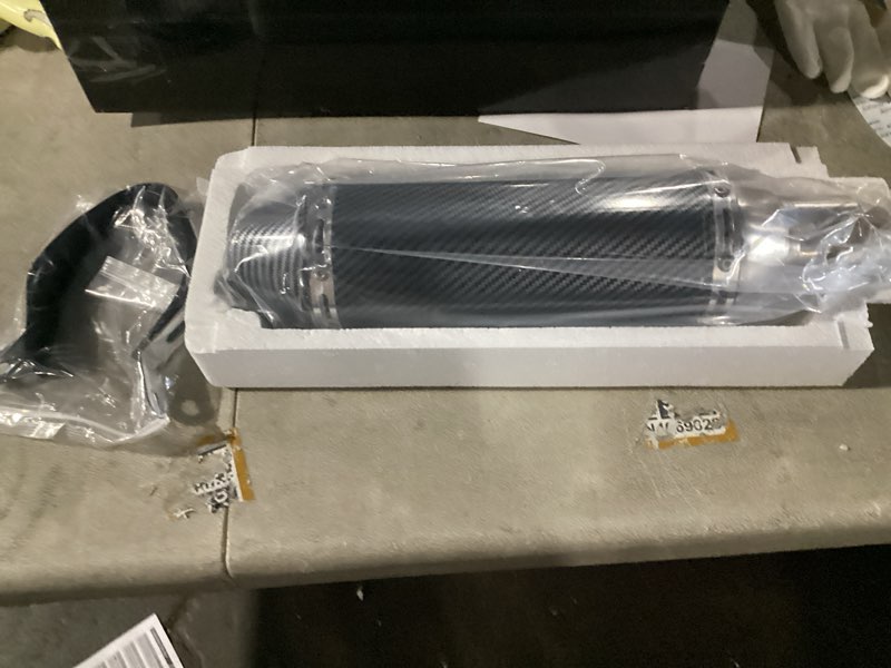 Condition photo showing Good Condition for Exhaust Muffler Carbon Fiber 1.5-2"Inlet with Removable DB Killer for Street/Sport Motorcycles and Scooters with 38-51mm Diameter Exhaust Pipes