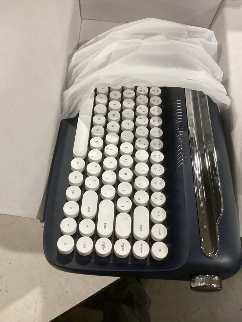 Condition photo showing Good Condition for yunzii actto b303 wireless typewriter keyboard, bluetooth connection, cute retro aesthetic design with integrated stand for tablet, phone, pc and win/mac/android (b303, midnight) b303 - english midnight
