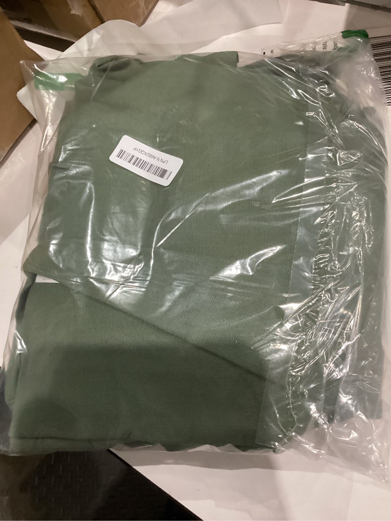 Condition photo showing Good Condition for Linen Blend Green Curtains 84 Inches Long 2 Panels for Living Room Back Tab Pocket Light Filtering Sheer Privacy Olive Green Window Curtain Aesthetic Neutral Decor Muted Earthy Tone Drapery Bedroom Olive 52"W x 84"L (Pack of 2)