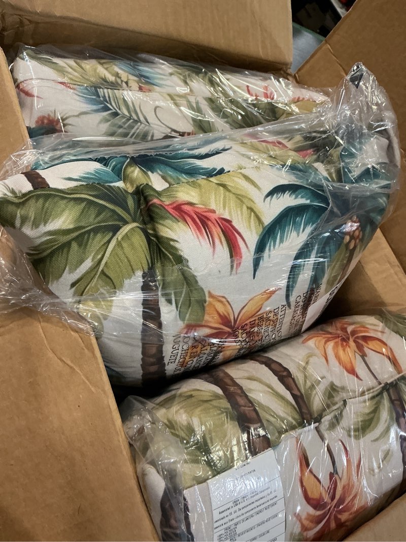 Condition photo showing Good Condition for Retro Vintage Coconut Palm Tree Tropical Pattern Throw Pillow 16x16