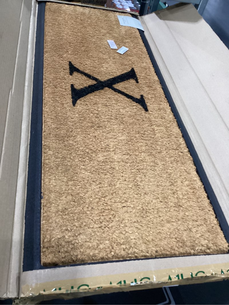 Condition photo showing Good Condition for A1HC Natural Coir Monogrammed Door Mat for Front Door, 18"x48", Heavy Duty Welcome Doormat, Anti-Shed Treated Durable Doormat for Outdoor Entrance, Thin Profile, Long Lasting Front Porch Entry Rug X 1'6" x 4' (Rectangular)