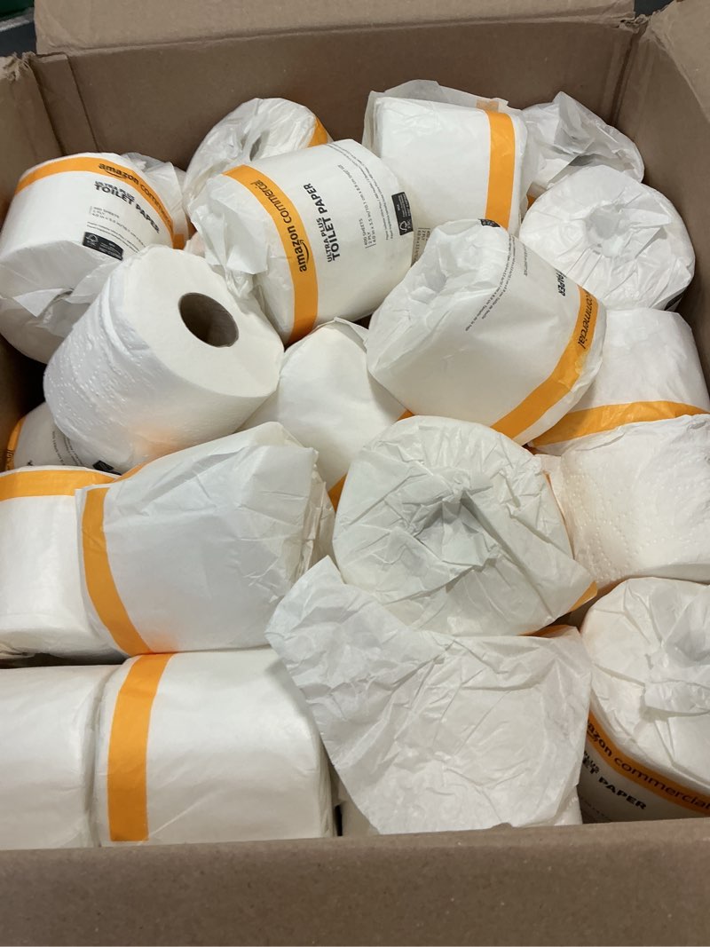 Condition photo showing As Is for AmazonCommercial 2-Ply Ultra Plus Toilet Paper/Bath Tissue, Septic Safe, FSC Certified, Unscented, 400 Sheets per Roll, 80 Individually Wrapped Rolls
