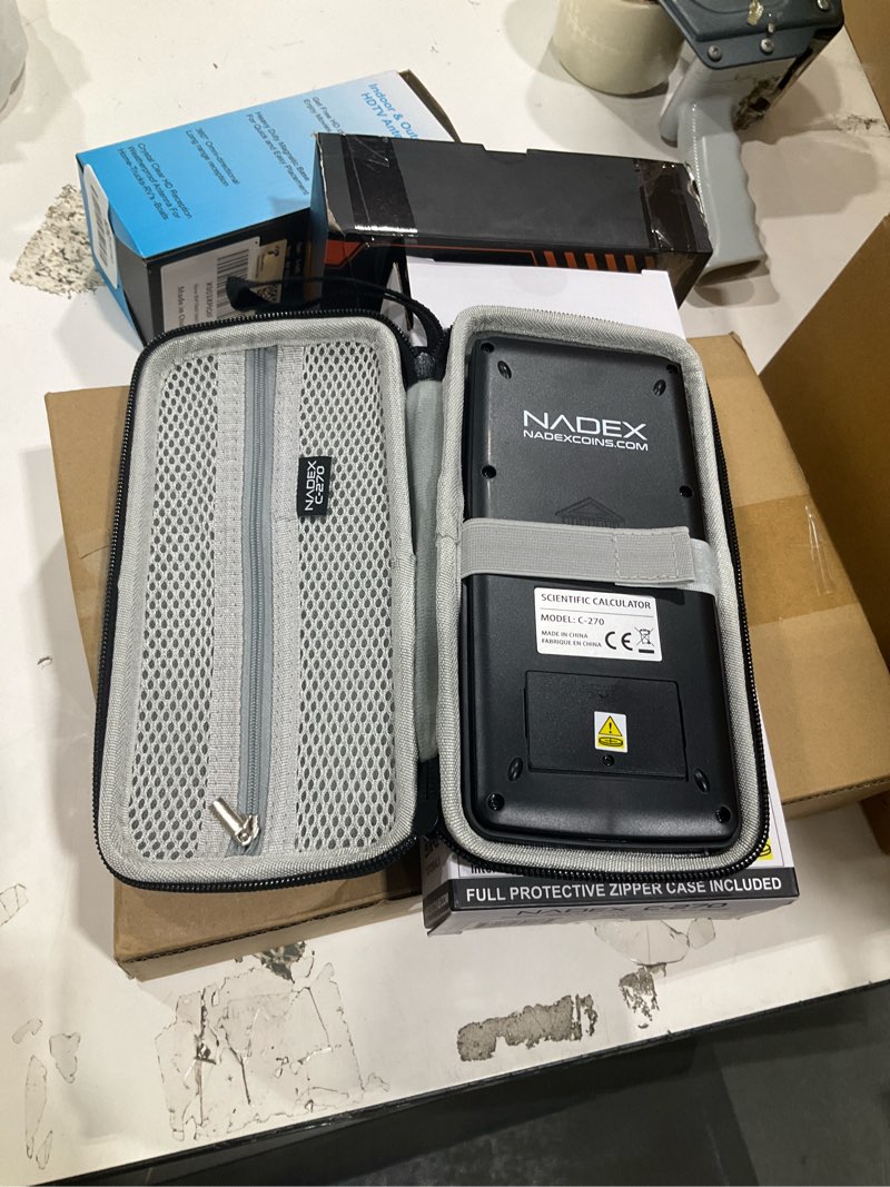 Condition photo showing Good Condition for scientific calculator with graphing, includes carrying case, for college and high school students, calculus, algebra, geometry, trigonometry, statistics, physics, chemistry, black