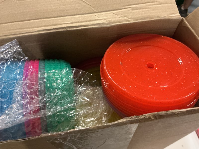 Condition photo showing Good Condition for honeydak 30 pack tumbler with straw and lid bulk cups for gifts glitter plastic coffee cups 24-27 oz reusable water bottle iced coffee travel mug party favors for birthdays travel (gorgeous color) gorgeous color 30