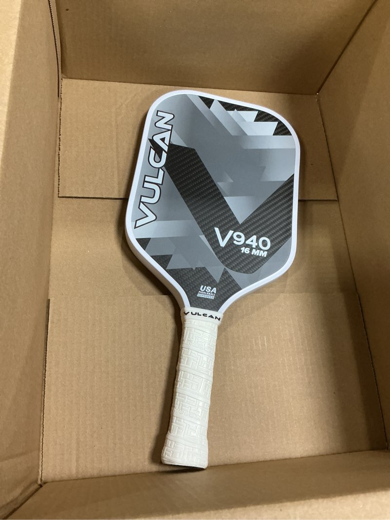 Condition photo showing Good Condition for Vulcan | V900 Pickleball Paddle Series | Hybrid Performance | Polypropylene Core - Quatro-Carbon Fiber Surface | USAP Approved | Multiple Colors Black Diamond - Quatro-Carbon Fiber Surface 16mm + Extended Handle