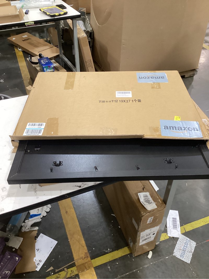 Condition photo showing Good Condition for 19x27 picture frame black with black backboard, wooden curved extra wide edges puzzle frame, vintage style poster frame 19x27 for wall decor. black 19x27