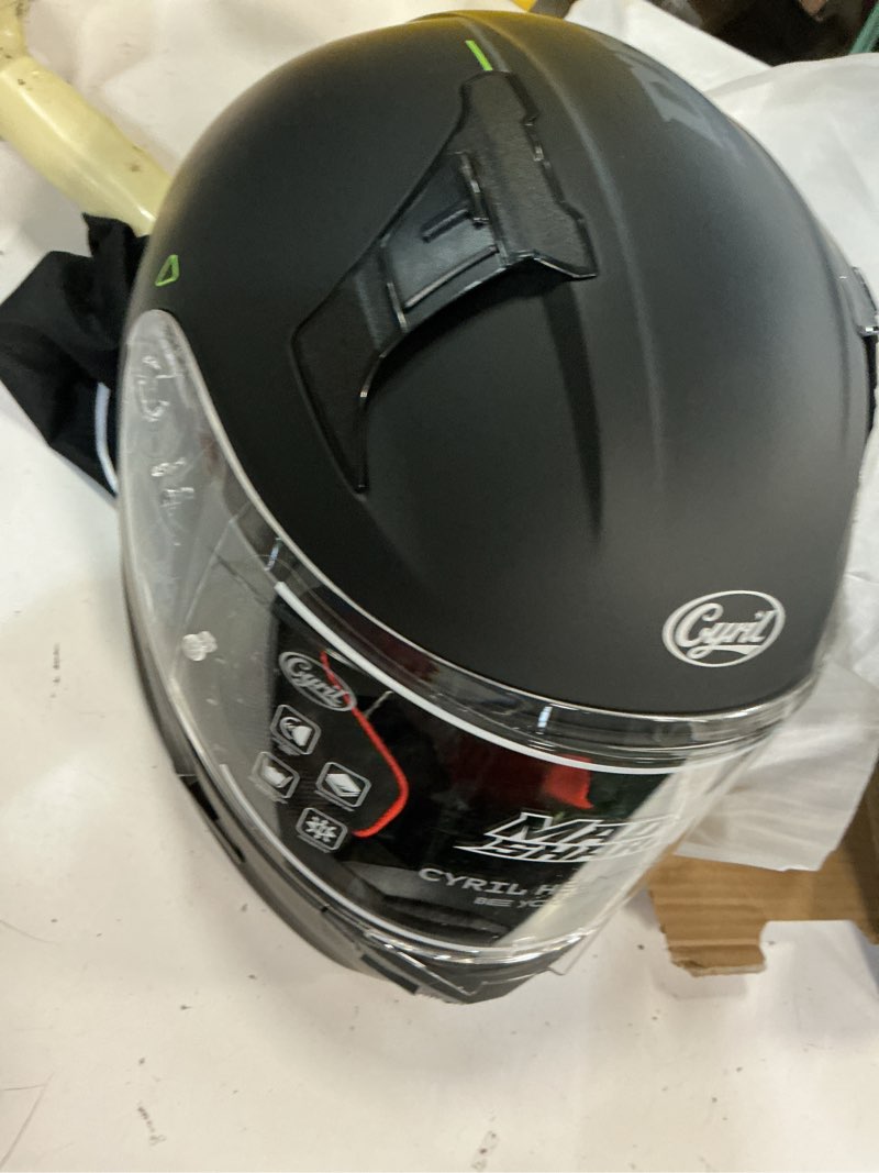 Condition photo showing Good Condition for cyril full face motorcycle helmet dot approved for adults men women, motorbike street bike racing helmet with tinted & extra clear tool-free swappable visors, includes storage bag matte black large
