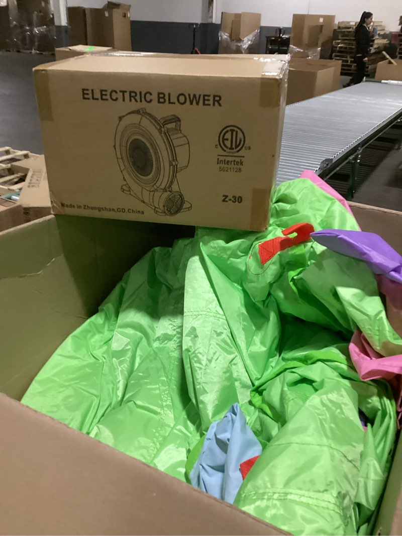 WELLFUNTIME Inflatable Bounce House with Blower, 7 in 1 Jumping Castle with Slide, Ball Pit, Basketb