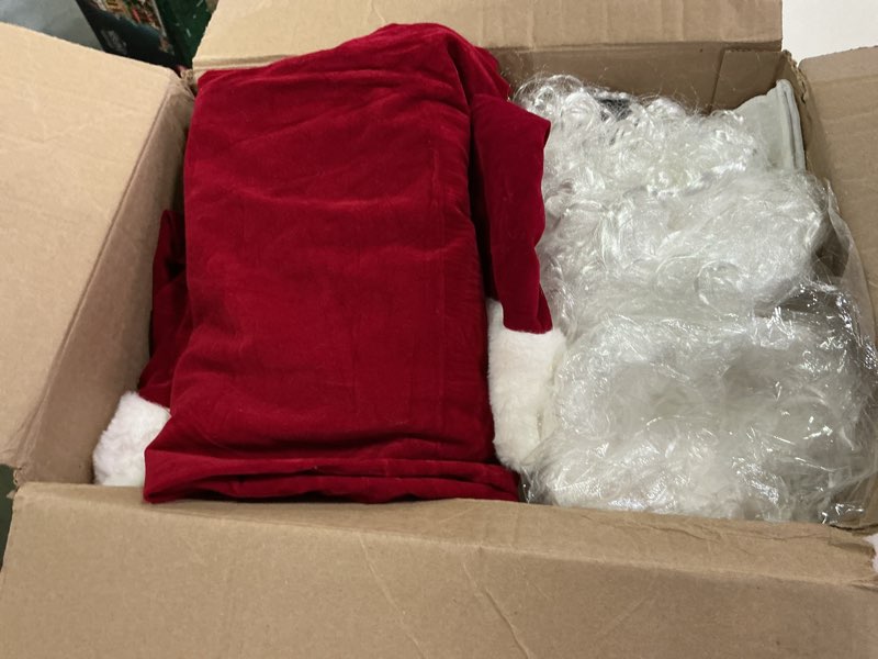 Condition photo showing Good Condition for Santa Claus Costume for Men 9PCS, Christmas Santa Costume Adult Deluxe Santa Suit Professional Santa Outfit Wine Red Large