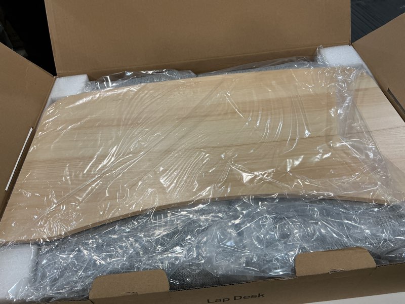 Condition photo showing As Is for Reading Pillow with Sturdy Wooden Surface, Lap Pillow Desk for Laptop, Arm Rest Pillow for Bed and Gaming, Soft Cushioned Cover, Storage Pockets, Detachable Design, Perfect for Adults and Book Lovers