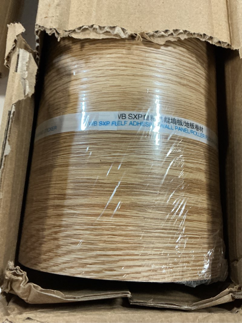 Condition photo showing Good Condition for 3d peel and stick vinyl floor tile roll wood plank sticker 23"x 393"/64 sq.ft, for home apartment room self adhesive easy diy removable waterproof thicken floor covering wood 23.6"w x 393"l nature wood 1