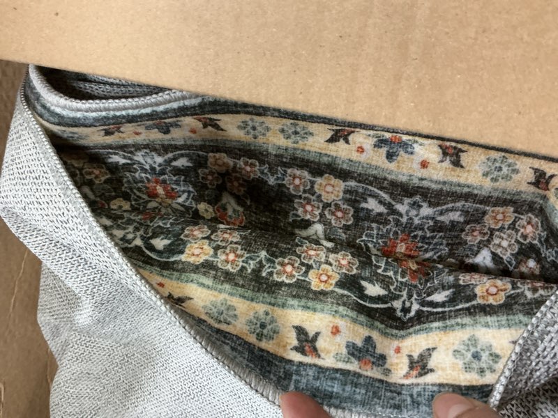 Condition photo showing As Is for Area Rugs 4'x6' Washable Non-Slip, Floral Vintage Distress Print Pattern Medallion Carpet for Living Room Bedroom Dining Room, Black Brown Neutral Dark Tan Black/Neutral 4' x 6' (Rectangular)