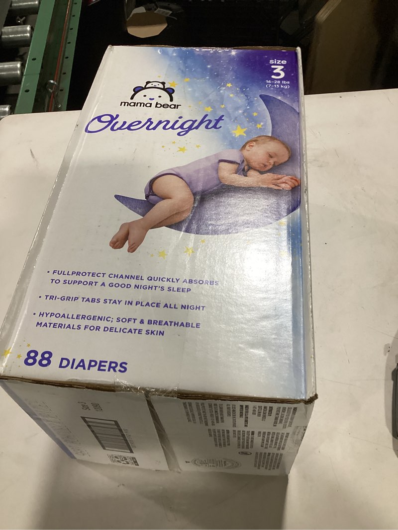 Condition photo showing New/Like New for amazon brand - mama bear overnight baby diapers with leak protection, fragrance-free, size 3, 88 count size 3 (88 count)