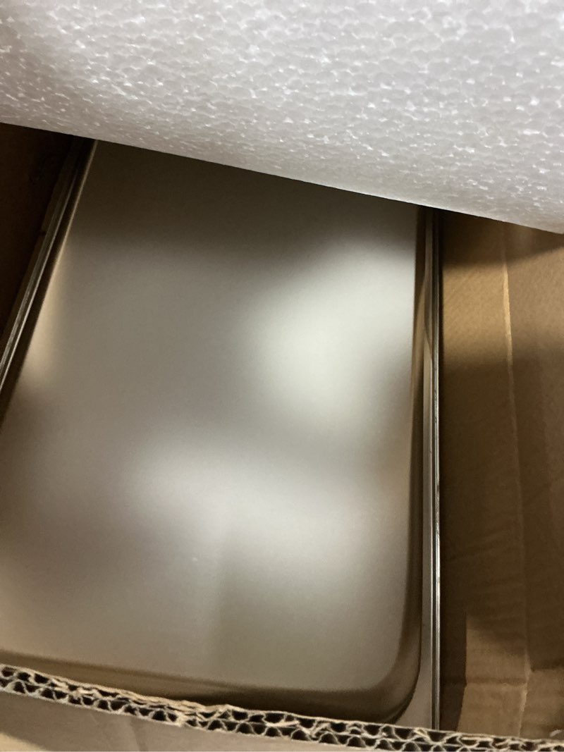 Condition photo showing Good Condition for zeropone 6 pack hotel pans full size 2.5" deep stainless steel steam table pan, 20.8" l x 12.8" w 22 gauge metal commercial catering food pans anti jam food storage containers 1/1 size 2.5 inch