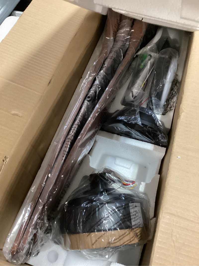 Condition photo showing Good Condition for outdoor ceiling fan with light: 52 inch 3 blade outdoor fans for patios - modern walnut ceiling fan with dimmable light remote control ultra quiet reversible dc motor timer walnut 52"- with light