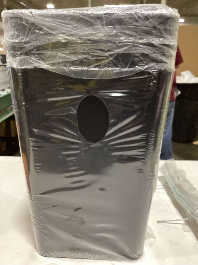 Condition photo showing New/Like New for N. NETDOT 3 Pack Small Trash Can with lid, 1.8 Gallon Bathroom Trash Can,Garbage Can Slim Trash Bin Waste Basket for Bathroom,Kitchen,Bedroom,Living Room,Office,Laundry - Black 3 x 1.8 Gal Black