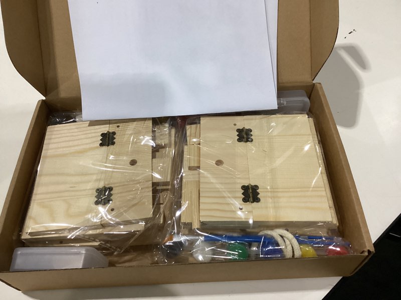 Condition photo showing New/Like New for Liliful Wooden DIY Birdhouse Kit for Adults Wooden Bird Houses to Build with Paints and Paintbrushes Hanging Woodworking Kit for Boys or Girls Classroom Birthday Indoor Outdoor Craft Activity(2 Set)