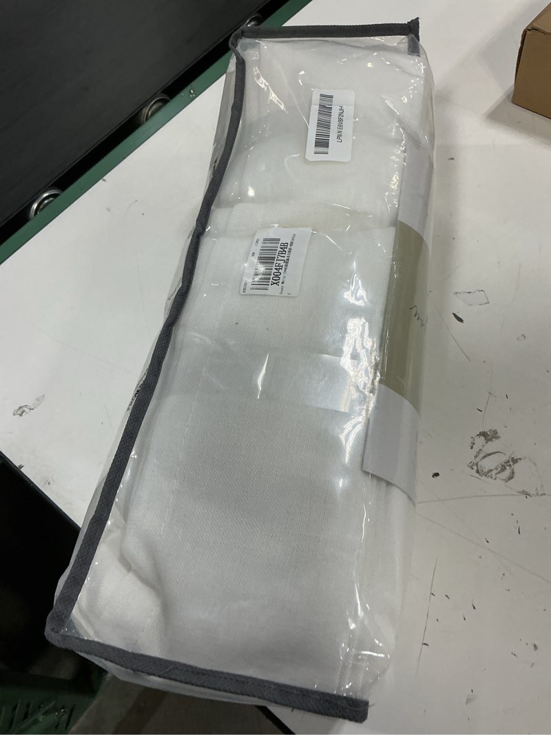 Condition photo showing New/Like New for pinch pleated 72 inch wide curtain 90 inches long cream ivory sheer linen curtain drapes for patio sliding glass door ivory white semi sheer privacy 90 inch length drapes for living dining room ivory white 72"w x 90"l (pack of 1)