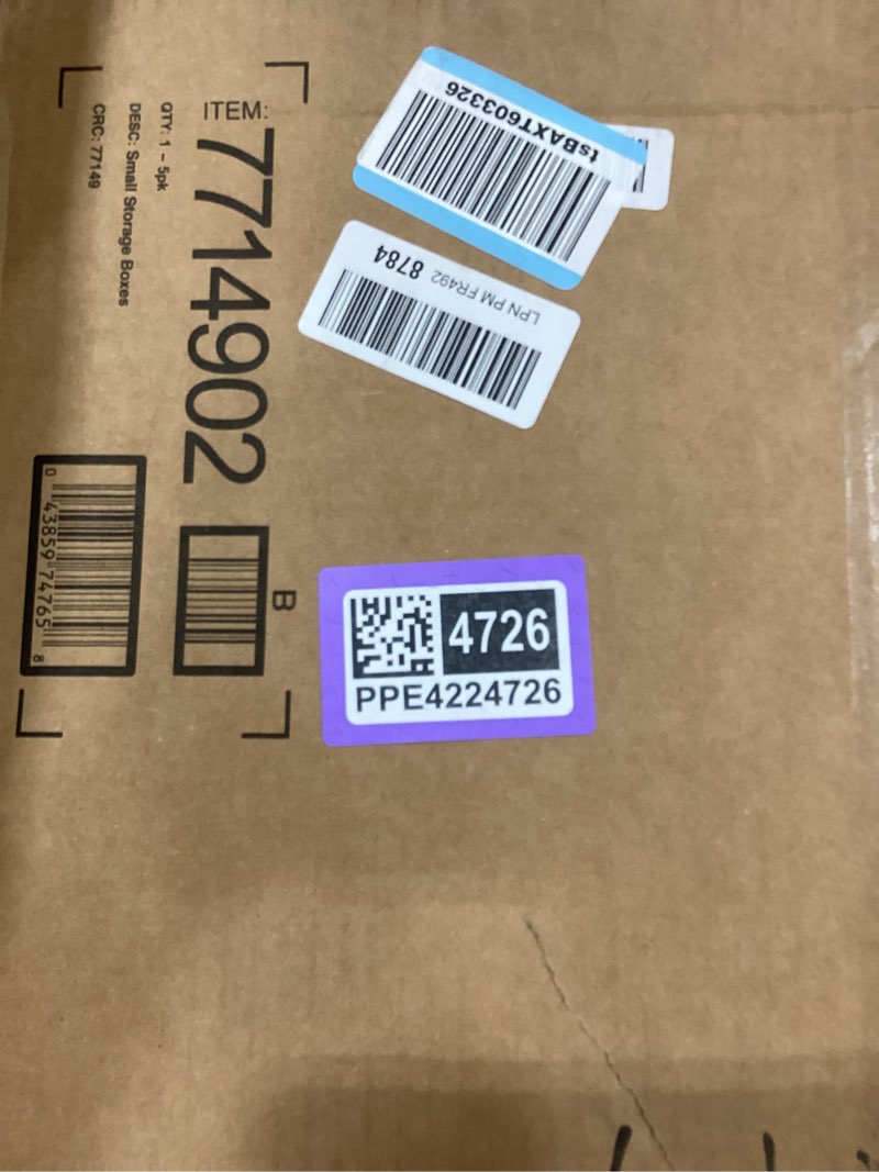 Condition photo showing Good Condition for bankers box small classic moving box 5 pack, reinforced handles, tape-free assembly, box with lid, 15-in x 12-in x 10-in (7714902)