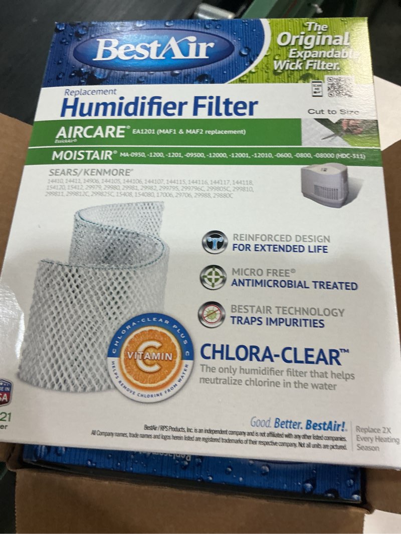 Condition photo showing New/Like New for bestair ef21-pdq-3 extended life humidifier replacement paper wick humidifier filter, 10.7" x 8.3" x 3.2", for emerson, sears & kenmore models, 3 pack