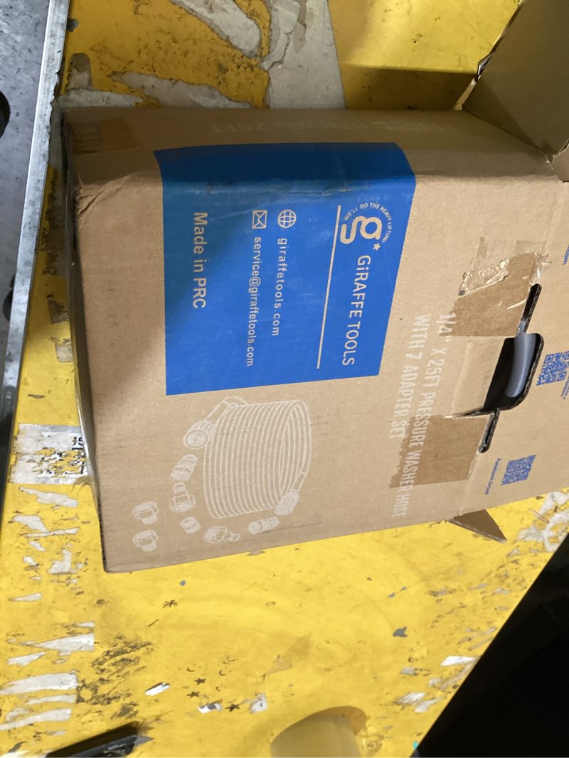 Condition photo showing Good Condition for pressure washer hose, 1/4" x 25 ft flexible power pressure washer hose, m22-14/15mm kink resistant electric water pressure hose, 3600 psi 25ft