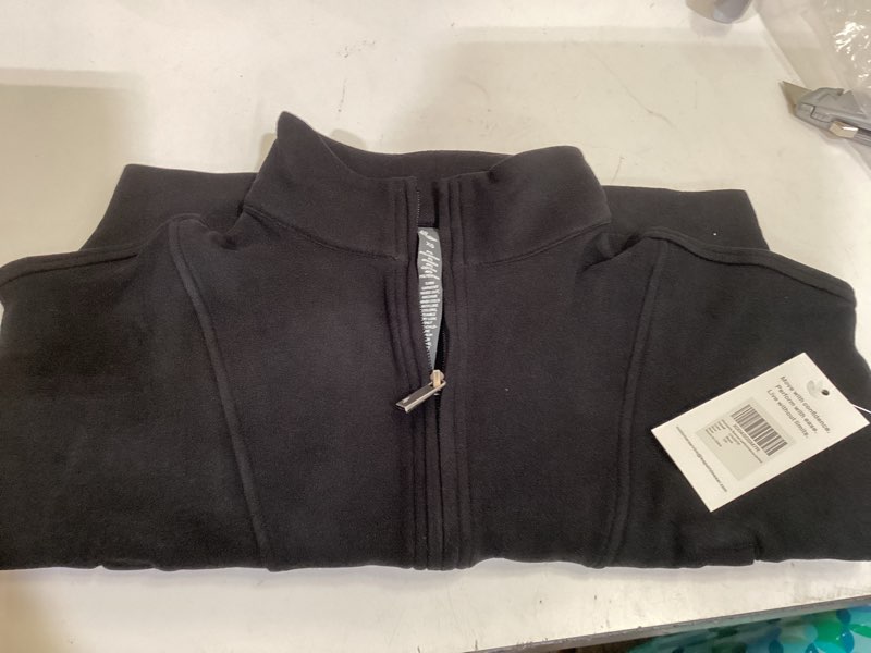 Condition photo showing New/Like New for women's fleeced performance jacket - full-zip stand-up collar, warm fleece for winter daily wear xs black