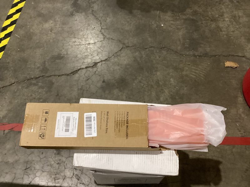 Condition photo showing New/Like New for upsimples Acrylic Shelves for Wall Decor, 15" Display Shelf Perfume Organizer for Bathroom, Bedroom, Living Room, Floating Bookshelves for Kids, Clear Orange, 4 Pack 4 Orange