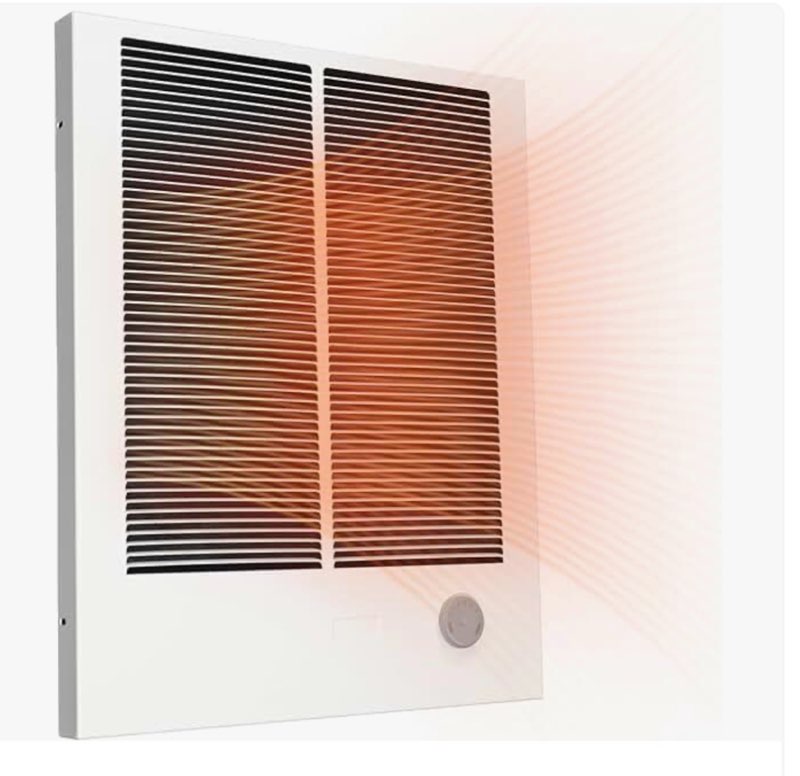 198 high capacity wall heater - wall heater at 4000w and 240vac with white grille quiet operation el