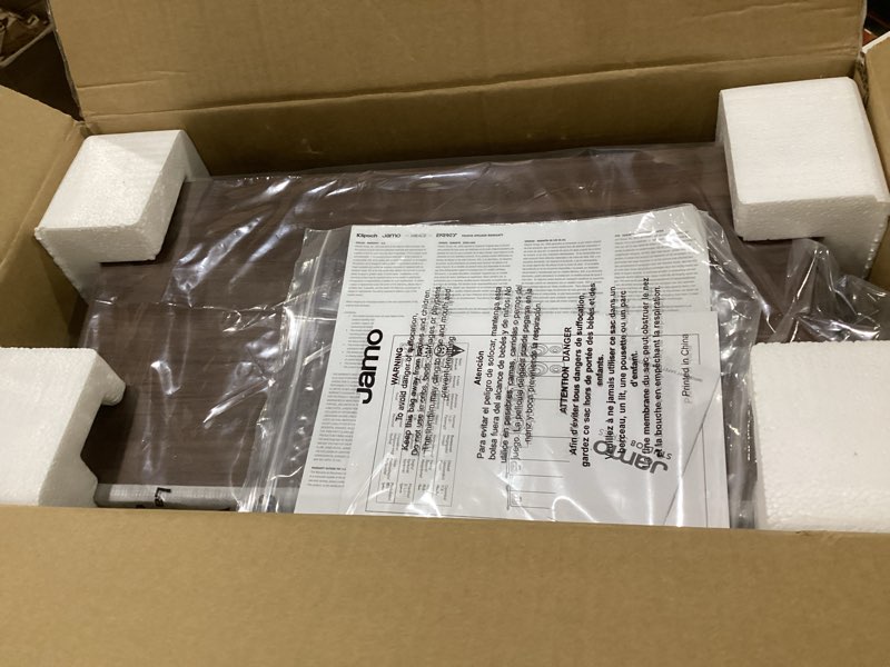 Condition photo showing Good Condition for jamo studio series s 83 cen-wl walnut center speaker | waveguide technology with dual 5-inch woofers and magnetic grille for dialogue, acoustics and surround sound walnut speaker