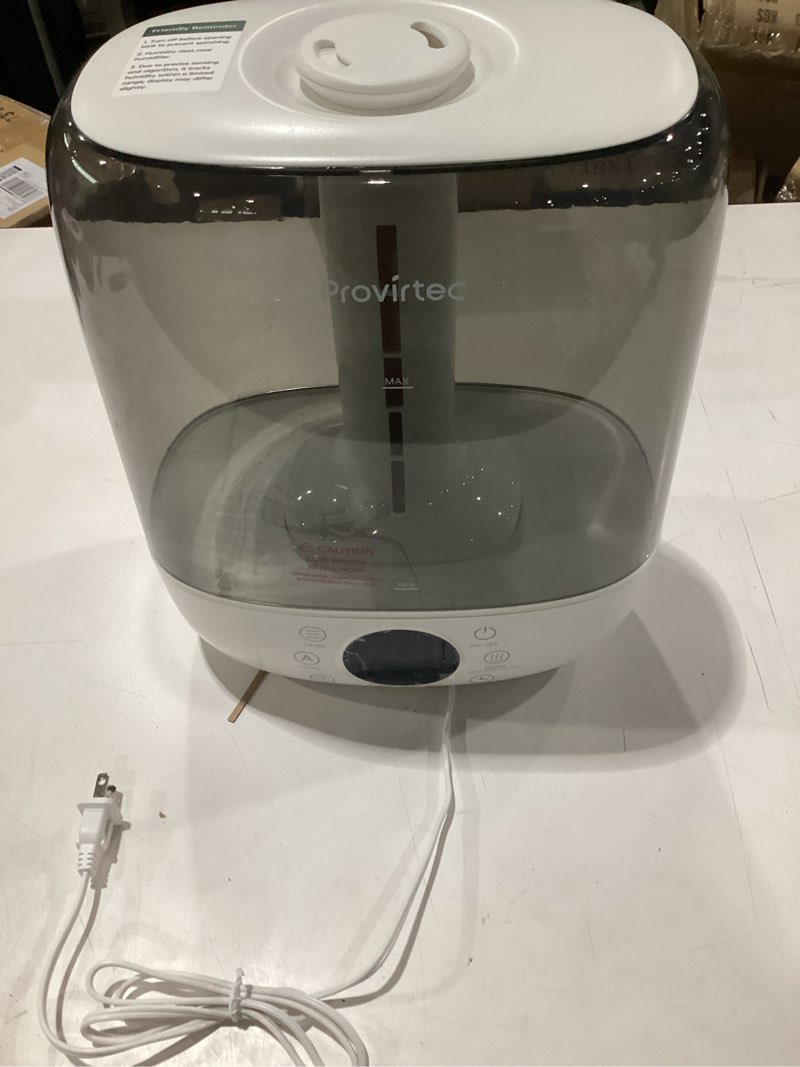 Condition photo showing Good Condition for provirtec 6l self-cleaning humidifier for large room, cleancare warm & cool mist, no-leak design & top fill, 60 hour runtime, quiet ultrasonic auto mode with remote control for bedroom & home