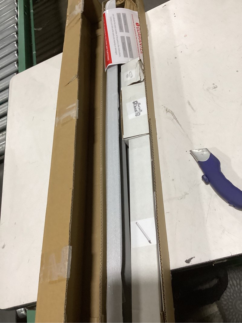 Condition photo showing As Is for 36" concealed sliding barn door hardware kit with soft close mechanism for 28in passage opening, hidden sliding door hardware, trackless rails, wall mount for interior wooden doors (no door) 36'' hardware kit