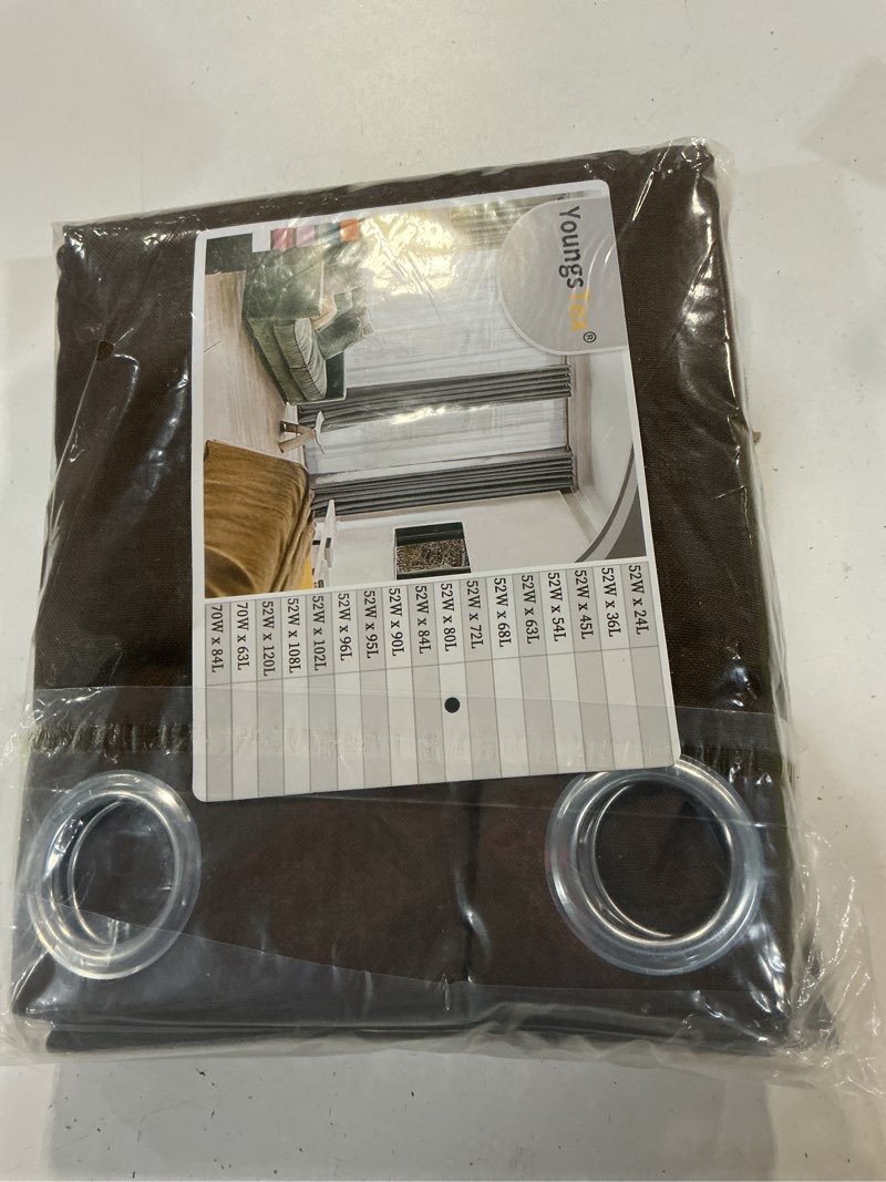 Condition photo showing New/Like New for youngstex brown linen semi sheer curtains 80 inches long for living room, chocolate light filtering drapes with grommet privacy decorative for bedroom, 2 panels, 52 x 80 inch 52"w x 80"l (pack of 2) sliver-brown color