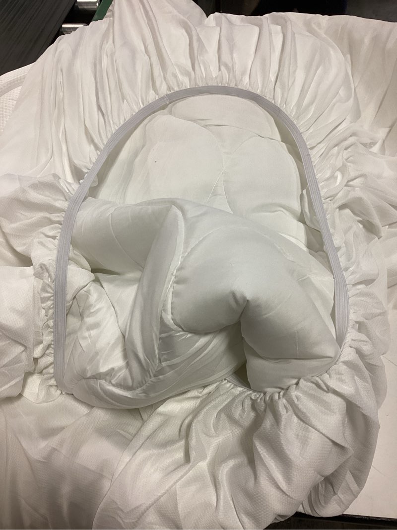 Condition photo showing As Is for Serta ComfortSure Twin Mattress Cover, Fitted Pillow Top Mattress Pad, Super Soft and Breathable Quilted Cotton Protector with 18" Elastic Deep Pockets for Secure Fit, White