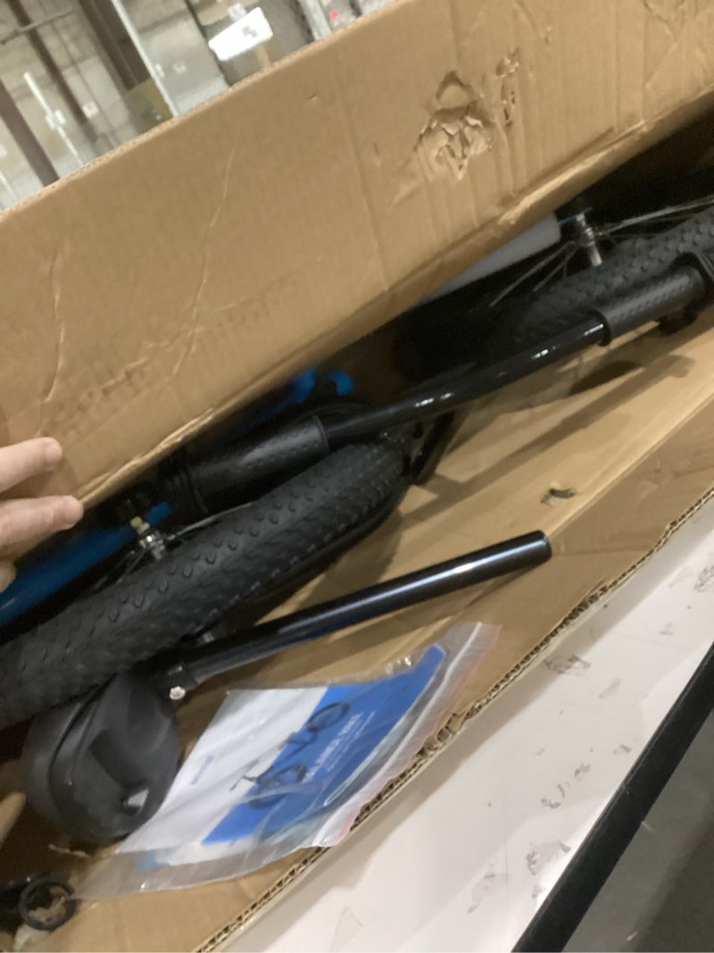 Condition photo showing As Is for 14 Inch Toddler Balance Bike for 3-6 Year Old, Real Rubber Air Tires, No Pedal Kids Bike with Adjustable Seat & Handlebar, Footrest, Gift Bike for 3-5 Boys Girls, Blue