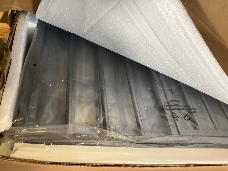 Condition photo showing As Is for dog crate furniture 78" heavy duty for 2 large dog, sturdy indoor dog kennel table with 3 doors, elevated robot vacuum friendly base, decorative cage tv stand & end table, rustic brown 78.0"l x 27.5"w x 33.0"h