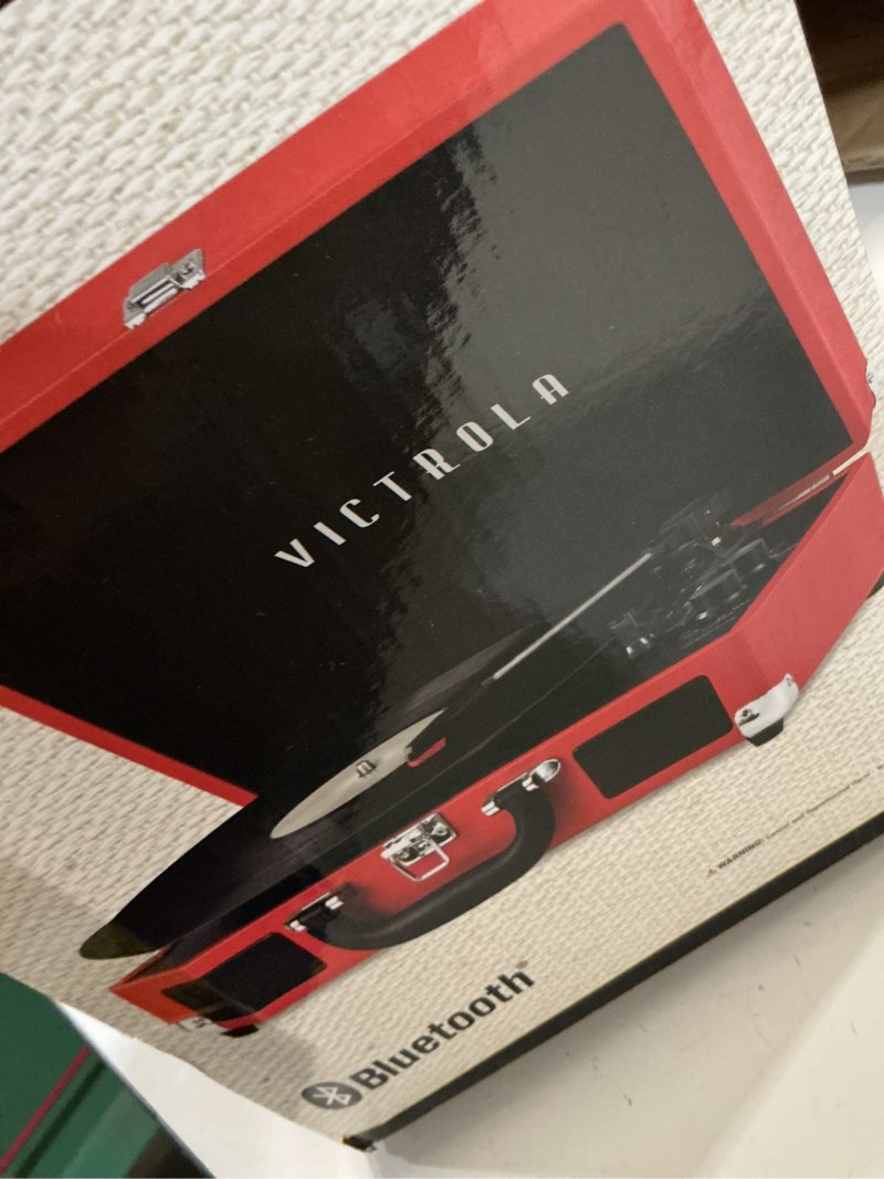 Condition photo showing Good Condition for victrola journey bluetooth portable suitcase record player – with built-in speakers, 3 speed vinyl record player, rca out, headphone jack (red)