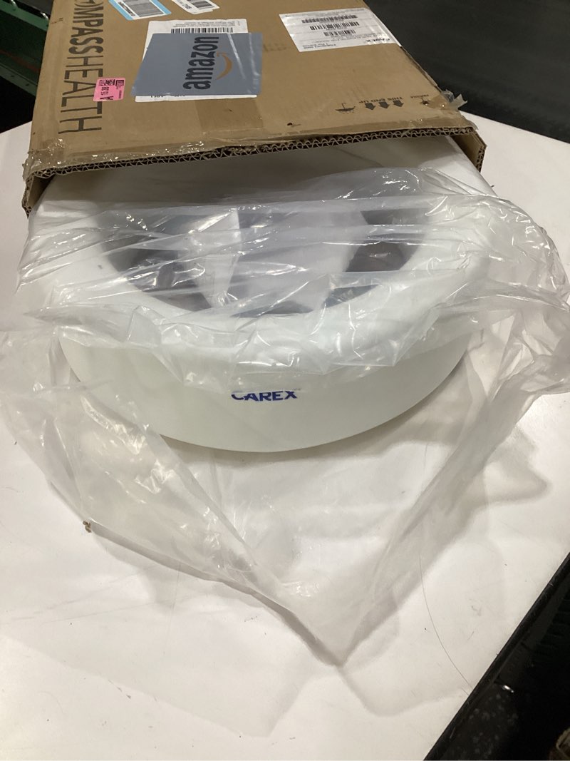 Condition photo showing Good Condition for Carex Toilet Seat Riser, Round Raised Toilet Seat Adds 3.5 inches to Toilet Height, for Assistance Bending or Sitting, 300 Pound Weight Capacity Toilet Riser