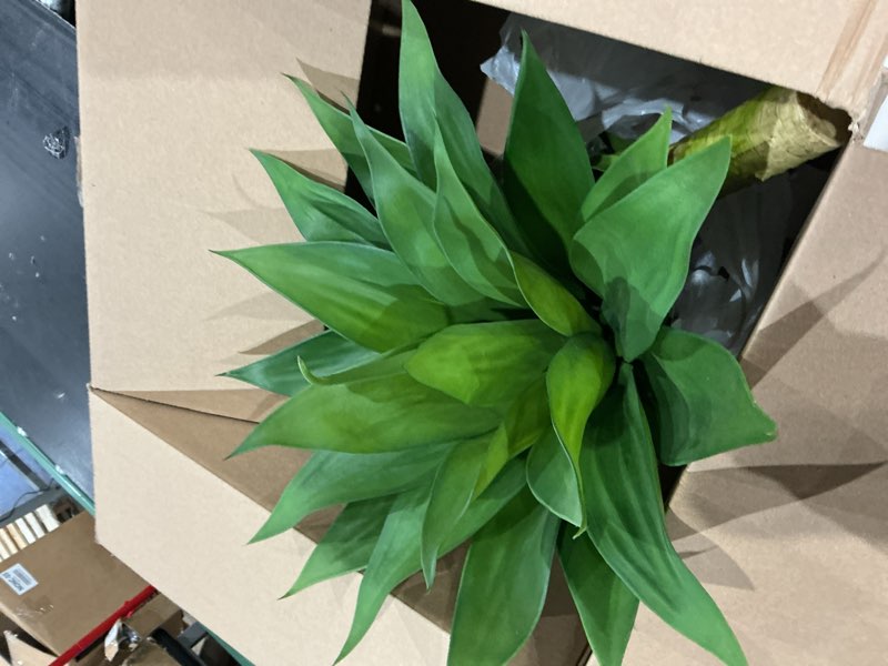 Condition photo showing Good Condition for plants only artificial plants fake agave succulent plant 28 inch big size faux succulents stems for indoor outdoor realistic & natural home decor plants for office housewarming 2 pack 28inch 2