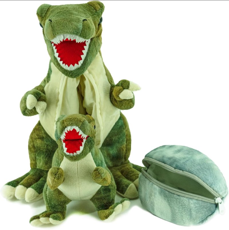 2 in 1 Dinosaur Stuffed Animal Weighted Dragon Plush for Adults & Kids Dinosaur Egg Plushies Toys for Boys Simulation Toy with Babies Inside for All Ages