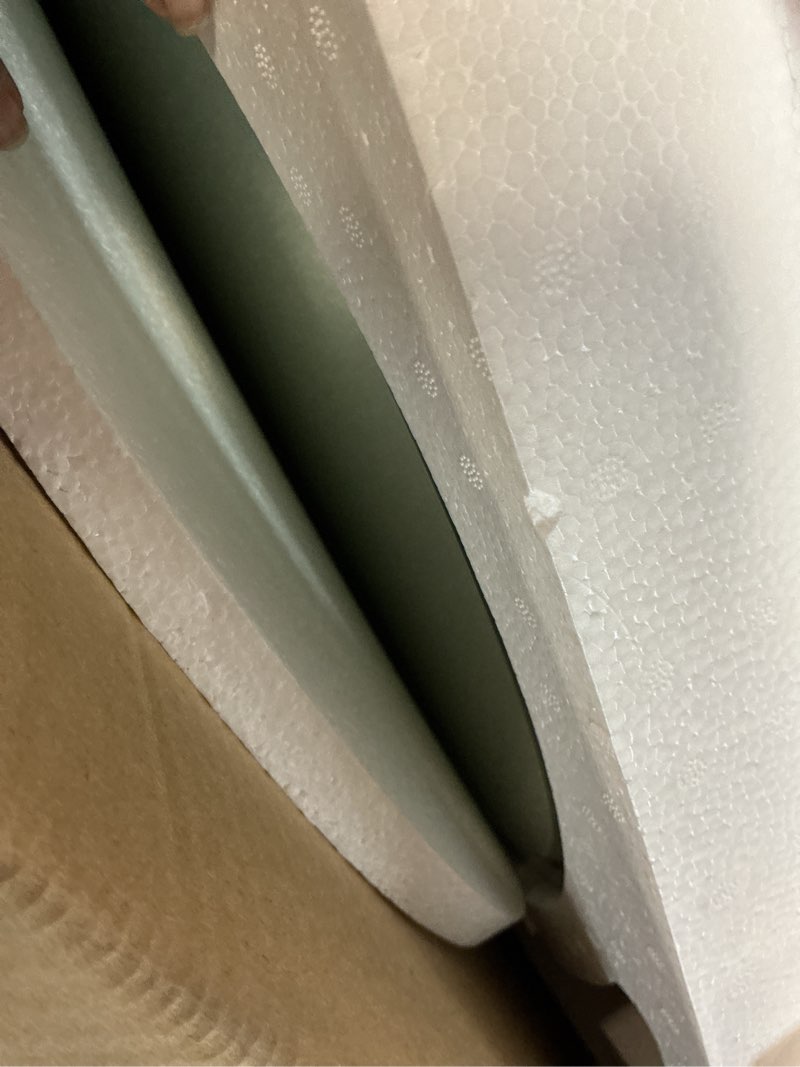Condition photo showing Good Condition for Gatco 5599LG Waterline Frameless Oval Mirror, 32 Inch, Satin Nickel Satin Nickel 32"L x 28"W Waterline