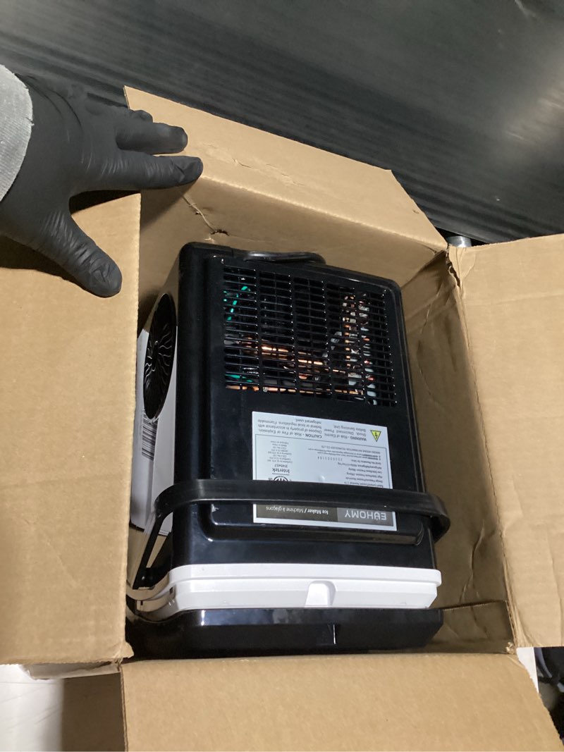 Condition photo showing As Is for EUHOMY Nugget Ice Maker Countertop with Handle, Ready in 6 Mins, 34lbs Per Day, Removable Top Cover, Auto-Cleaning, Portable Sonic Ice Maker with Basket and Scoop, for Home/Party/RV/Camping (Black)