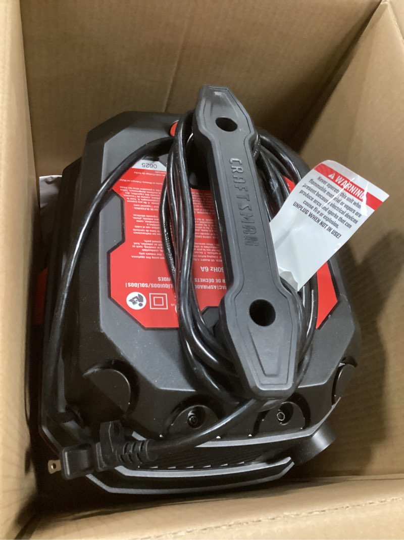 Condition photo showing As Is for Craftsman 3-Gallon 3 HP Corded Wet/Dry Shop Vacuum CMXECXA8200344