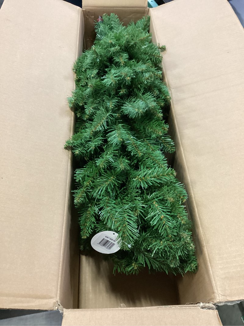 Condition photo showing As Is for National Tree Company 6 ft Unlit Kingswood Fir Slim Artificial Christmas Tree, 629 Tips, Includes Stand, Green Trees