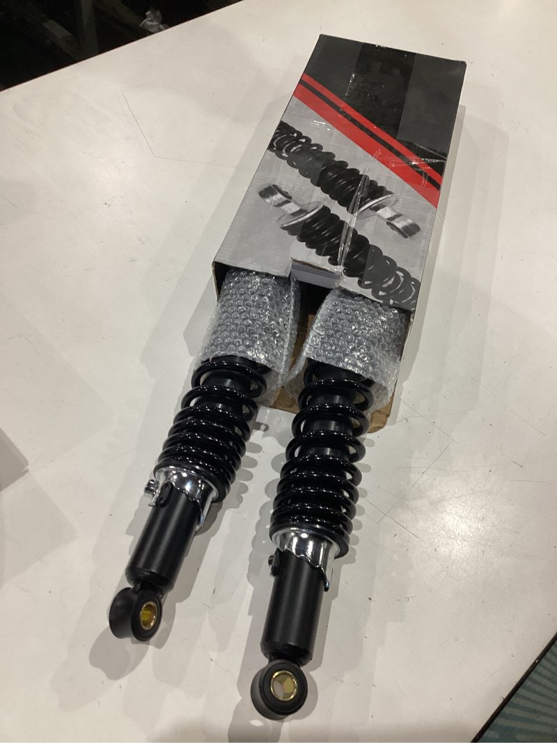 Condition photo showing As Is for waltyotur motorcycle 1 pair universal 320mm 12.5” rear shock absorbers replacement for suzuki yamaha honda kawasaki xl 883 1200 atv go kart quad dirt sport bikes (black)
