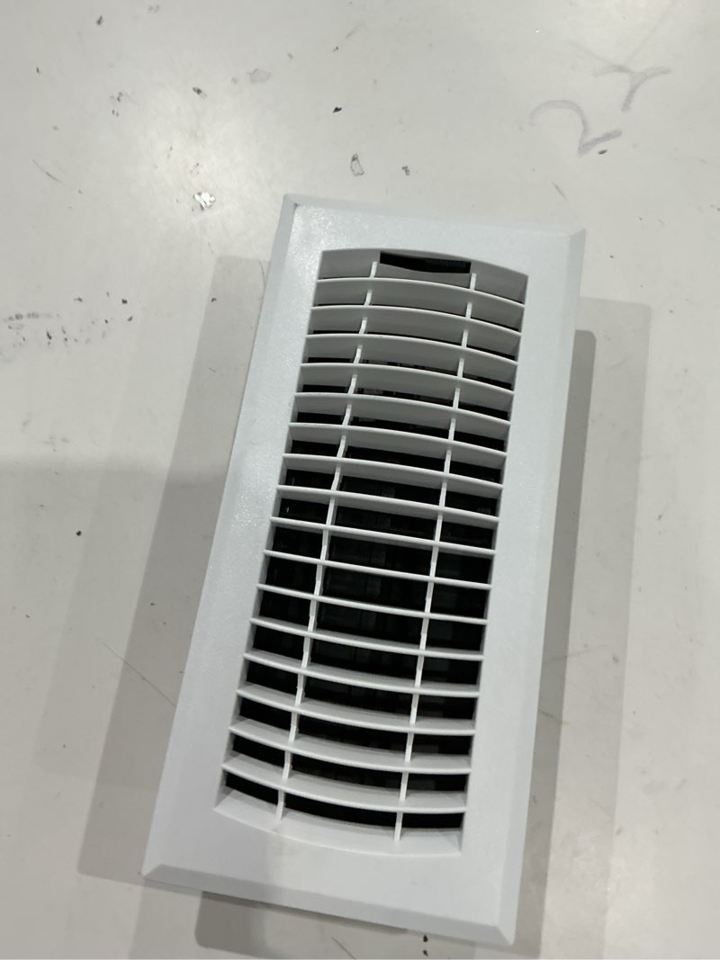 Condition photo showing As Is for reliabilt 4-in x 10-in abs resin white floor register