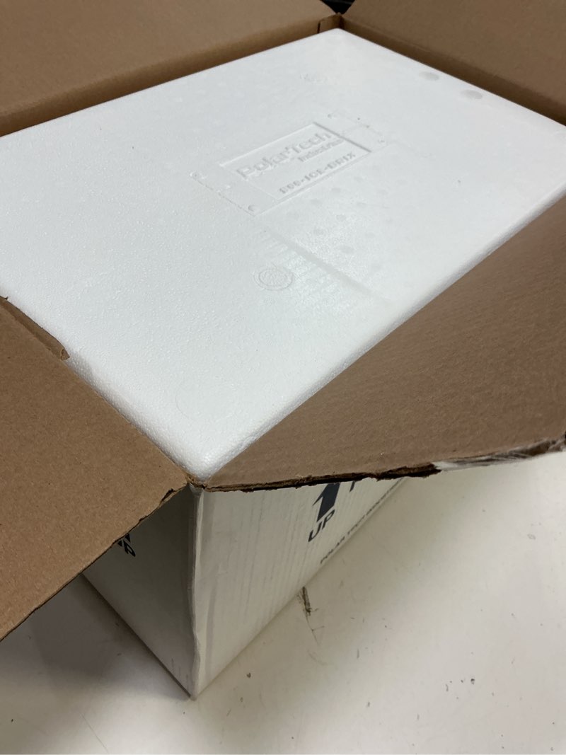 Condition photo showing Good Condition for polar tech 245c thermo chill insulated carton with foam shipper, medium, 19" length x 12" width x 8-1/4" depth, original version