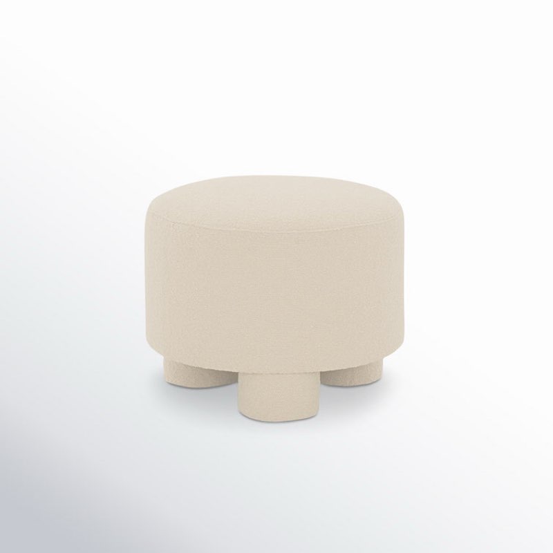 Neel Upholstered Pouf  Beige