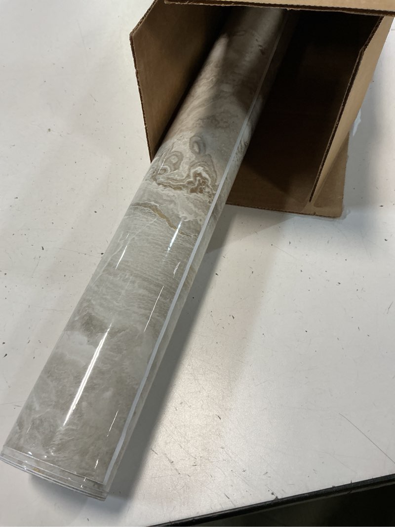Condition photo showing As Is for CRE8TIVE 36"x118" Wide Beige Gold Marble Contact Paper for Kitchen Countertop Peel and Stick Marble Wallpaper Removable Adhesive Waterproof Glossy Liquid Marble Vinyl Paper for Bathroom Cabinets Walls 36" x 118" Glossy Beige Gold